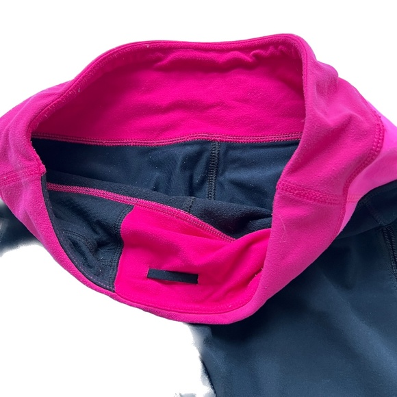 Lululemon Black Pink Yoga Pants Running Workout Sz 4 Low Rise Zipper Pockets Vtg - Picture 6 of 10